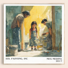 Sol Painting, Inc Literary Art Print by Meg Madina – square framed poster
