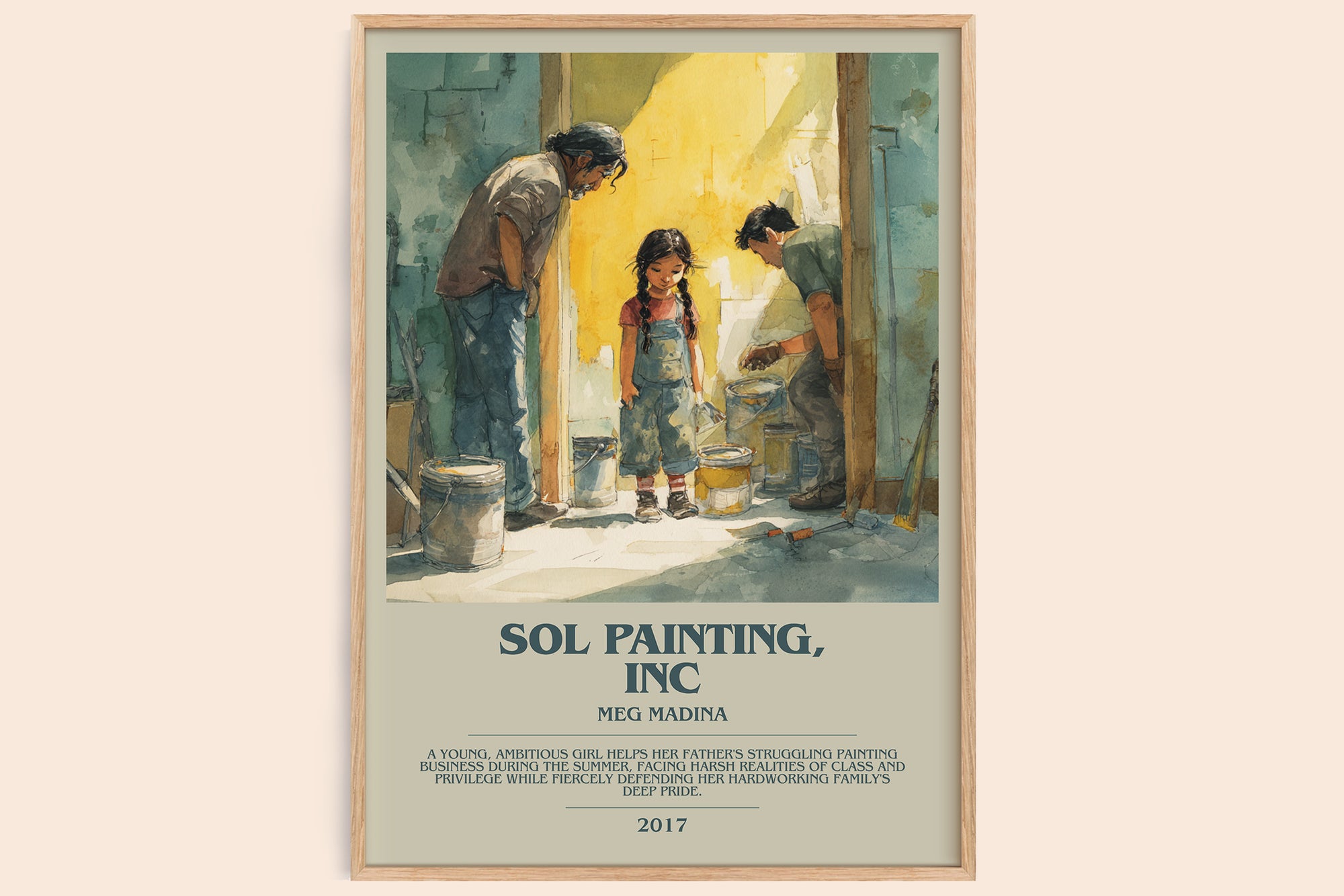 Sol Painting, Inc bookish book poster by Meg Madina – framed literary art print