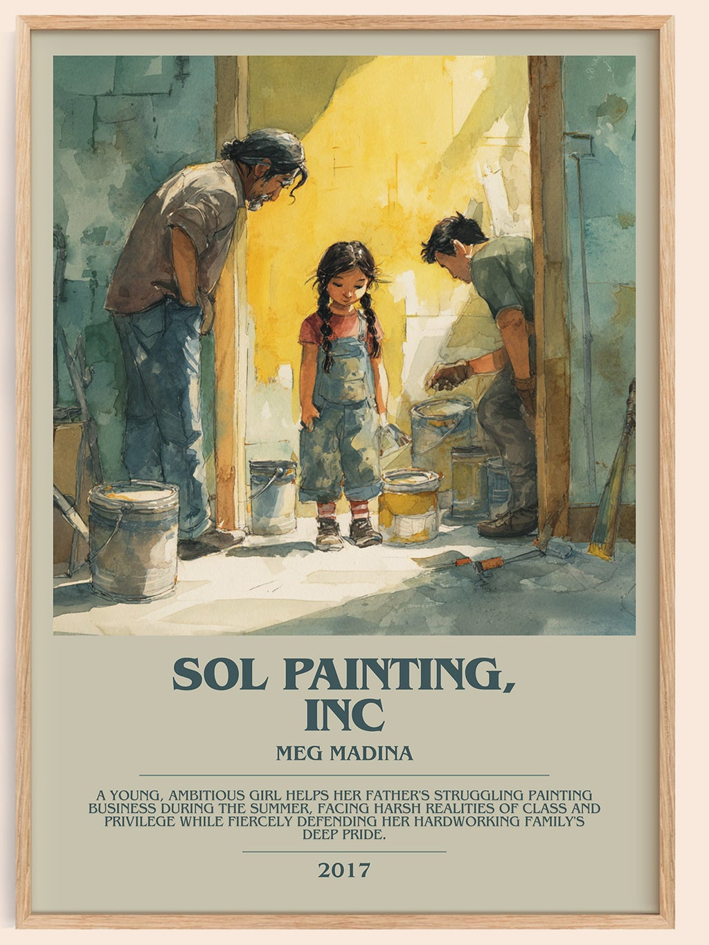 Sol Painting, Inc bookish book poster by Meg Madina – framed literary art print