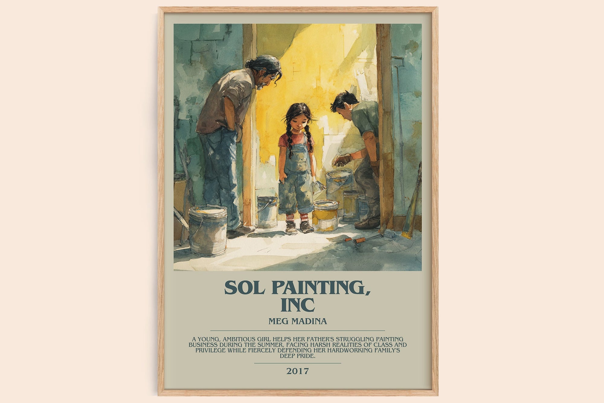 Sol Painting, Inc bookish book poster by Meg Madina – framed literary art print