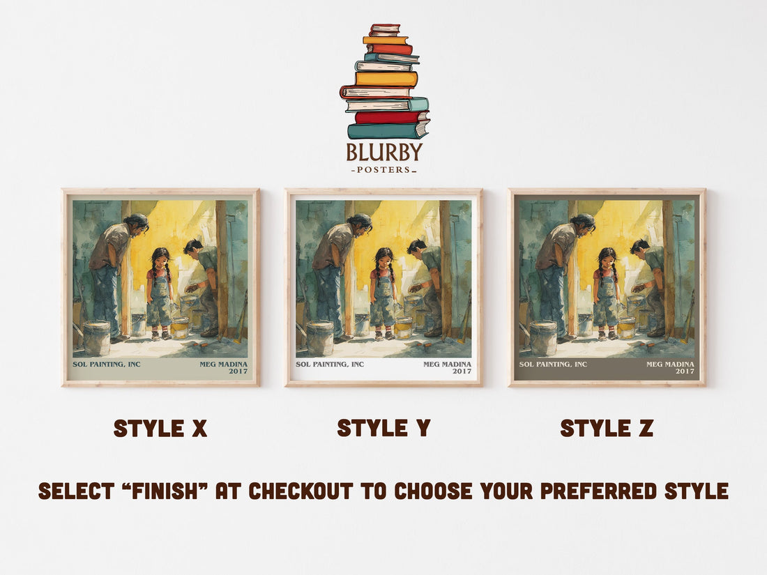 Sol Painting, Inc literary print in frame leaning in hallway – non fiction wall art (mockup)