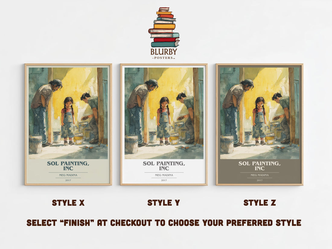 Sol Painting, Inc book cover print in frame leaning in hallway – non fiction wall art (mockup)