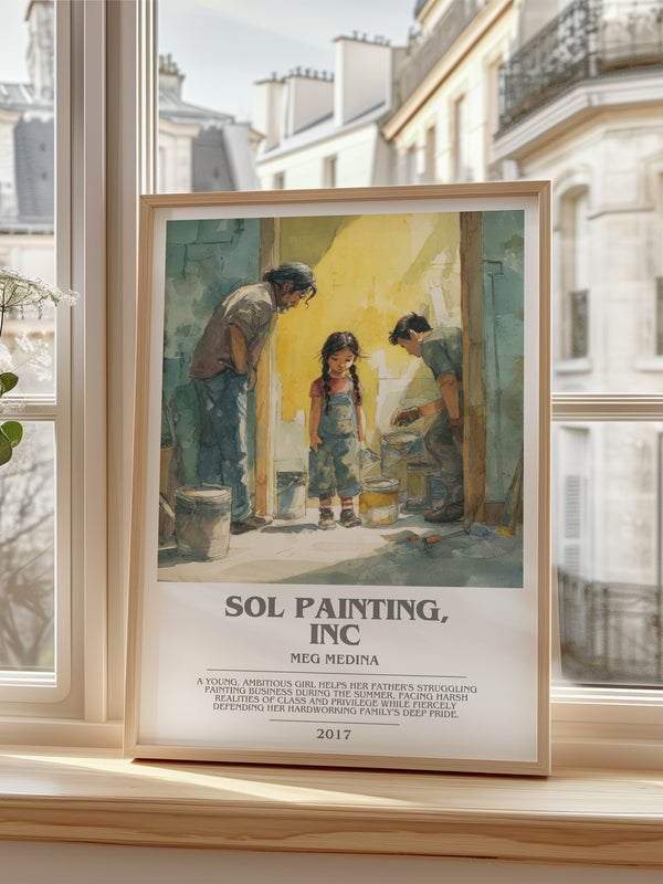 Sol Painting, Inc Bookish Wall Art by Meg Madina – framed print by a bright window