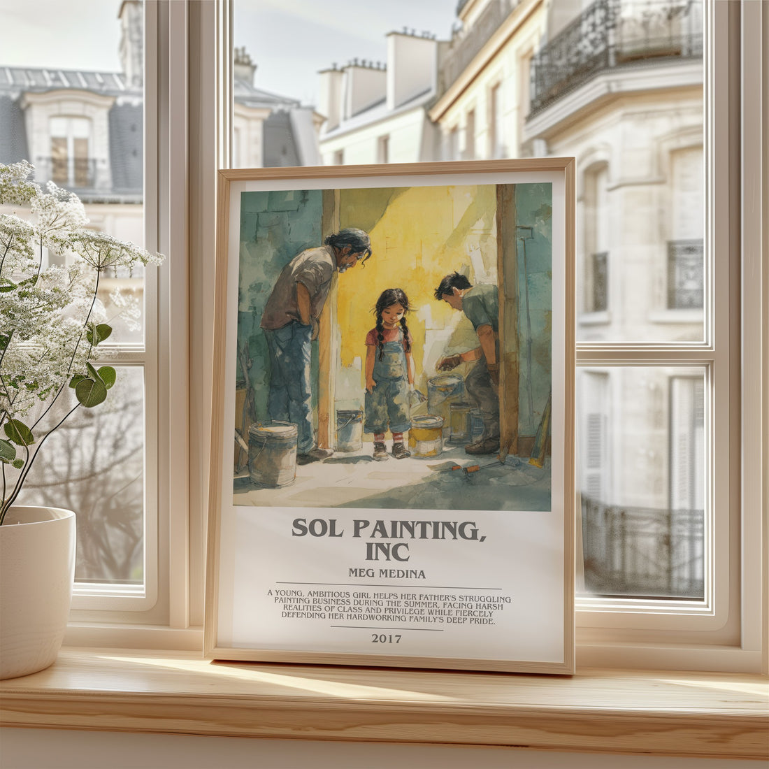 Sol Painting, Inc Bookish Wall Art by Meg Madina – framed print by a bright window