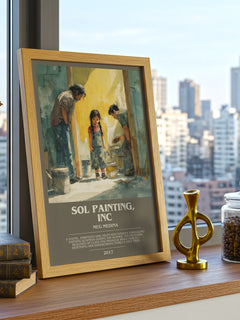 Sol Painting, Inc Bookish Wall Art by Meg Madina – framed print on a city-view windowsill