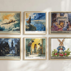 Sol Painting, Inc Literary Art Print by Meg Madina – square print in a six-frame gallery wall