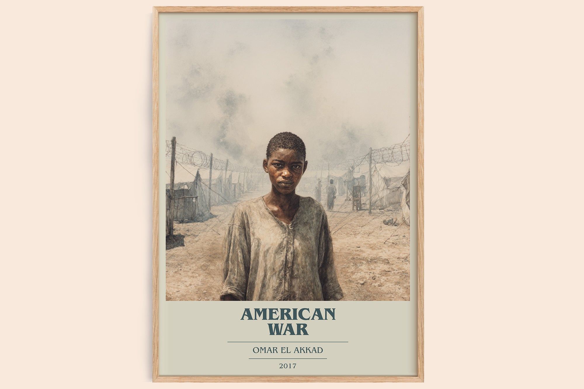 American War book cover book poster by Omar El Akkad – framed literary art print