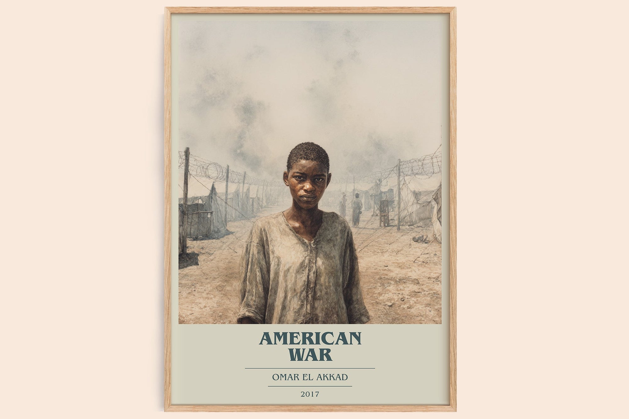 American War book cover book poster by Omar El Akkad – framed literary art print