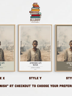 American War Book Cover Poster by Omar El Akkad – Style X, Y and Z side by side – choose your finish