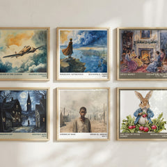 American War Literary Art Print by Omar El Akkad – square print in a six-frame gallery wall