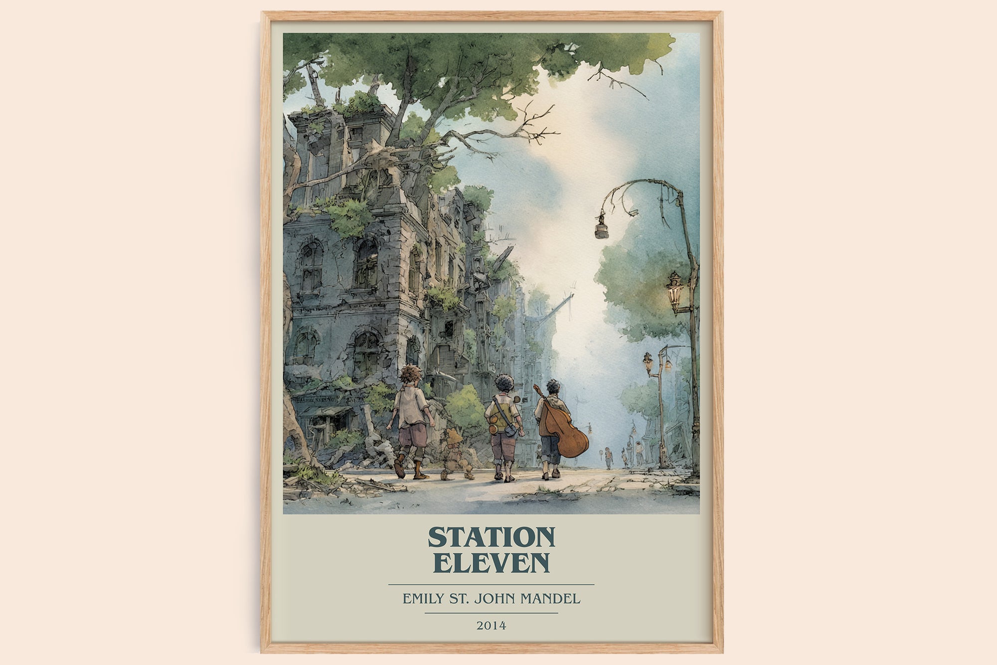 Station Eleven book cover book poster by Emily St John Mandel – framed literary art print