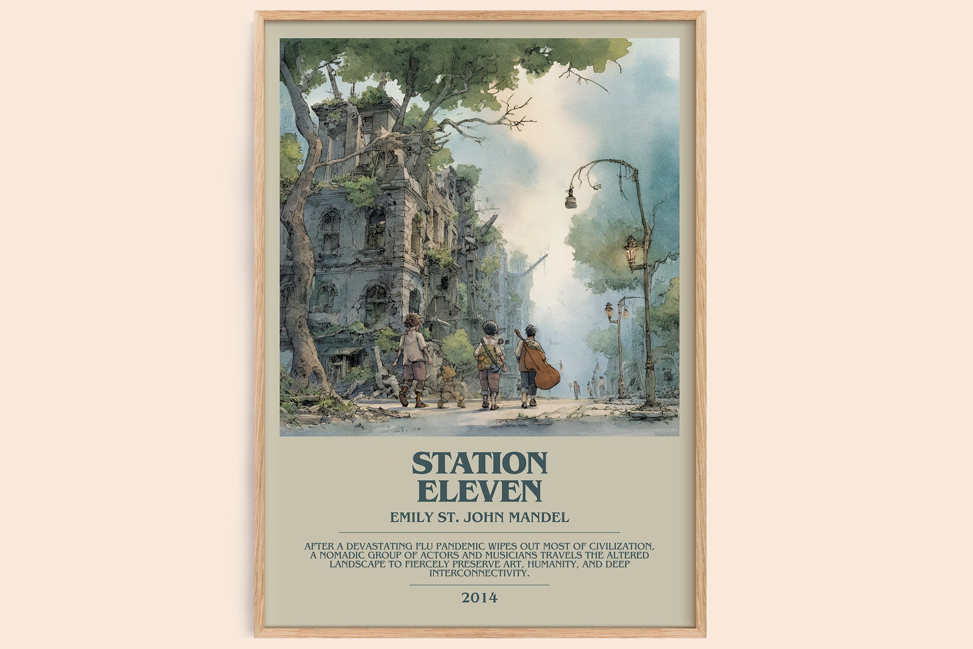 Station Eleven bookish book poster by Emily St John Mandel – framed literary art print