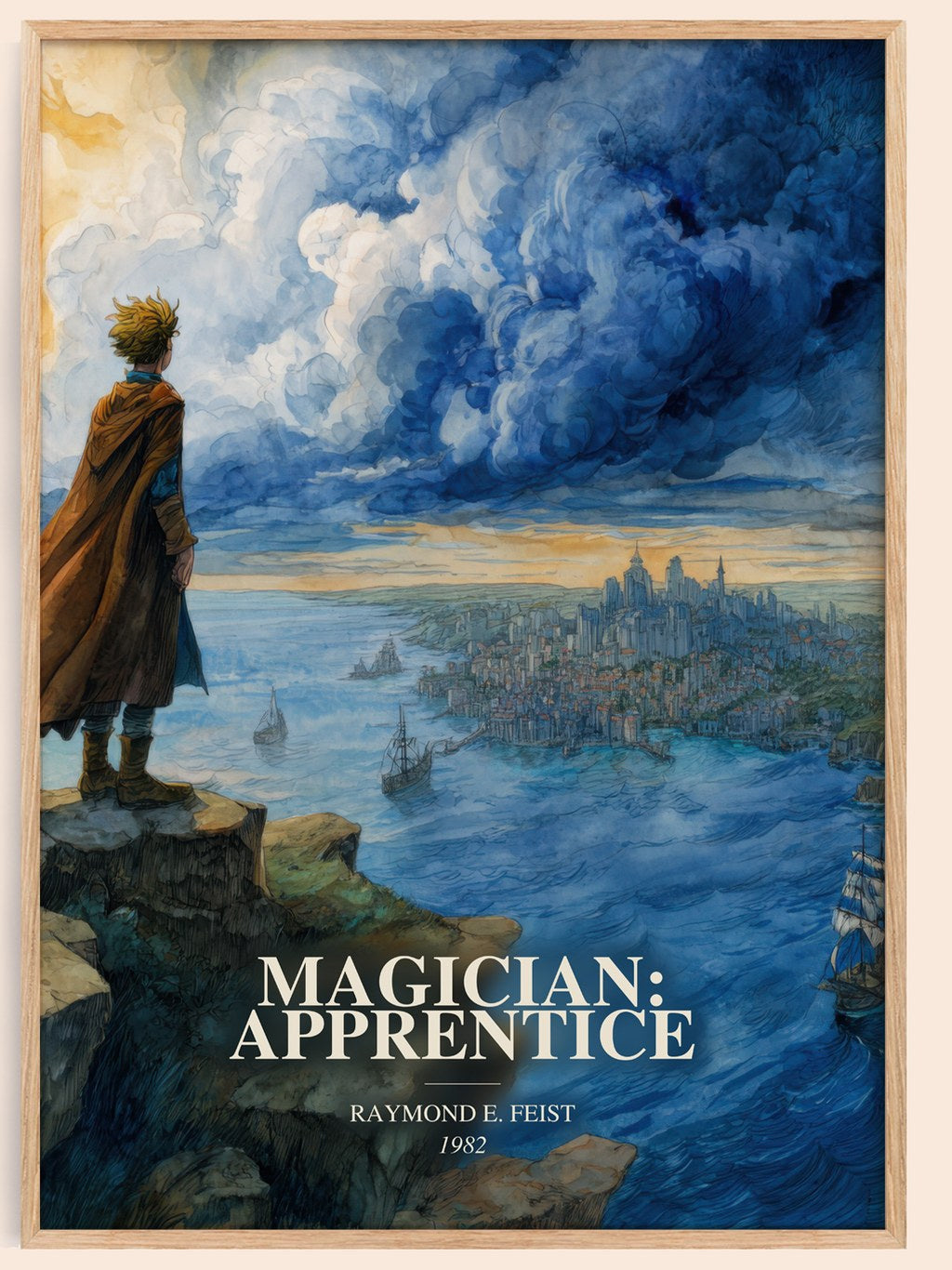 Magician: Apprentice watercolour book poster by Raymond E. Feist – framed literary art print