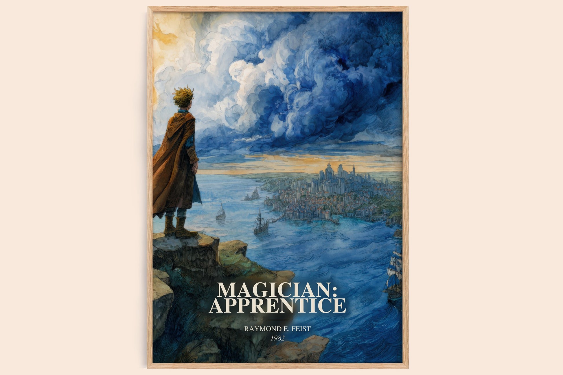 Magician: Apprentice watercolour book poster by Raymond E. Feist – framed literary art print