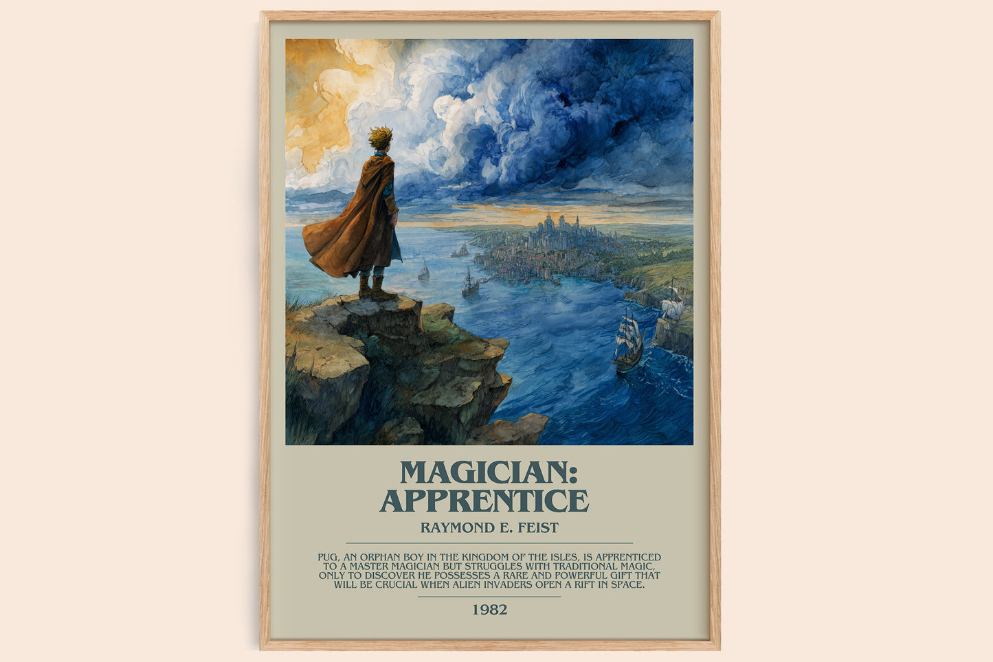Magician: Apprentice bookish book poster by Raymond E. Feist – framed literary art print