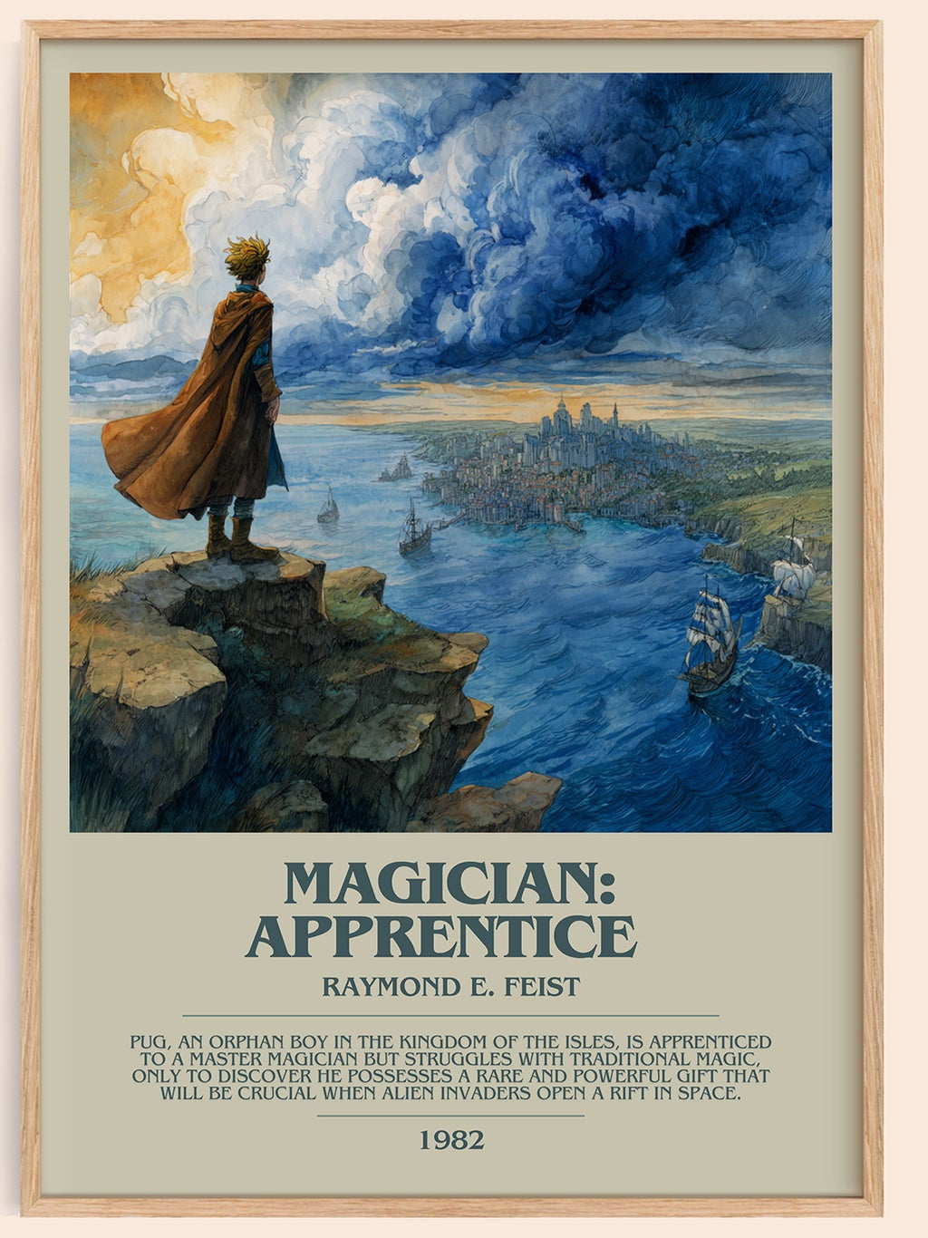 Magician: Apprentice bookish book poster by Raymond E. Feist – framed literary art print