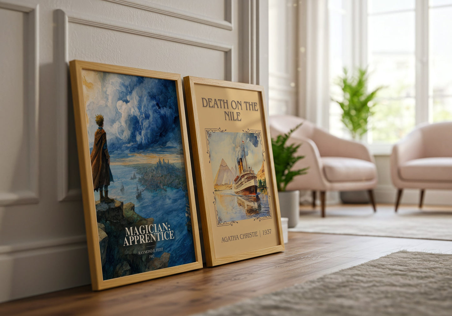 Magician: Apprentice watercolour print framed by window – literary home decor