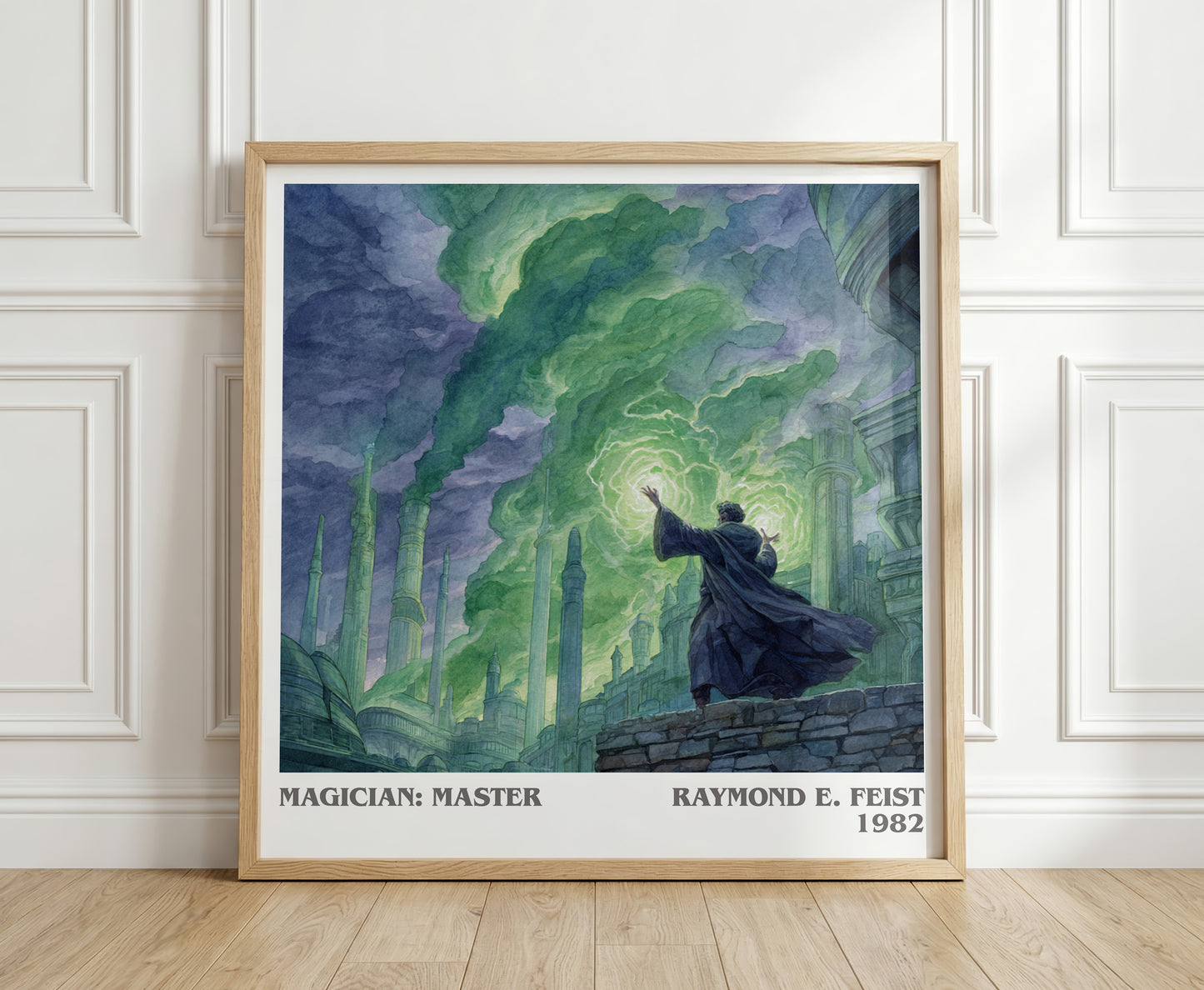 Magician: Master literary print in frame leaning in hallway – fantasy wall art