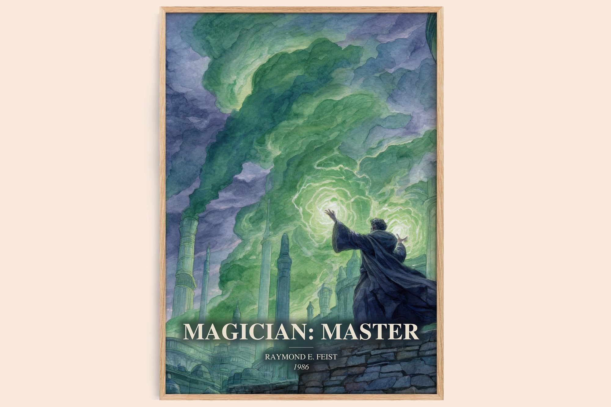 Magician: Master watercolour book poster by Raymond E. Feist – framed literary art print