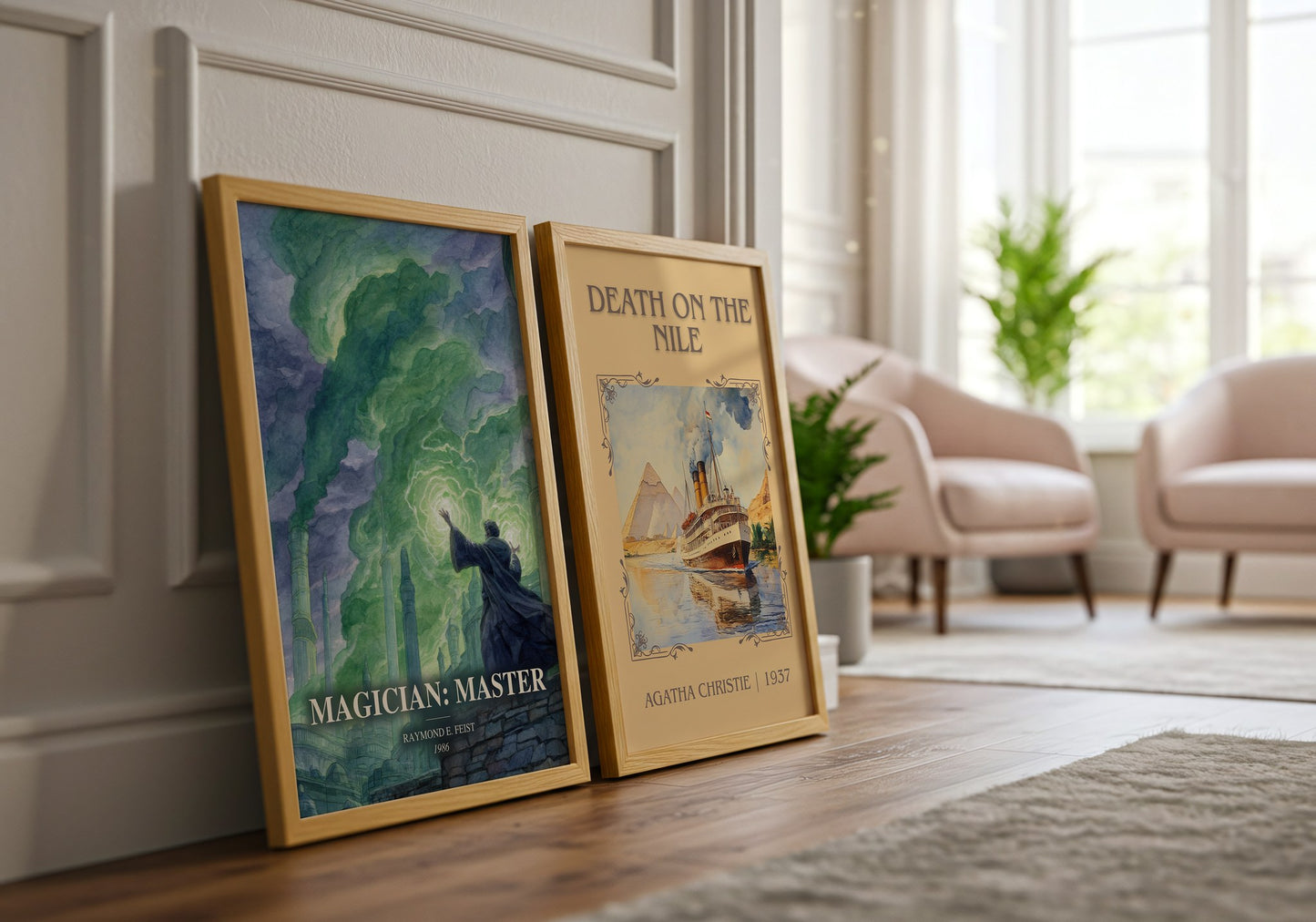Magician: Master watercolour print framed by window – literary home decor