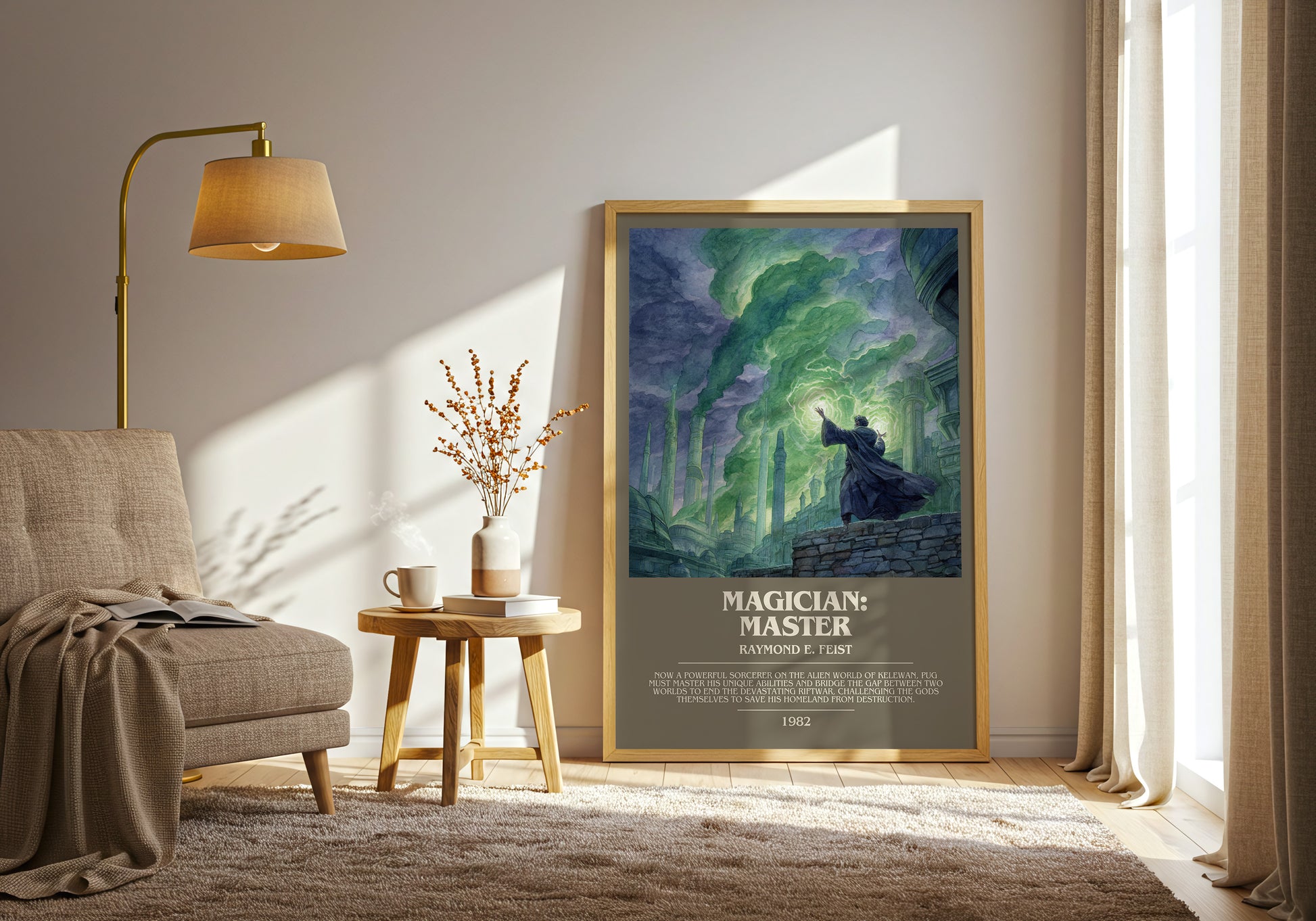 Magician: Master bookish print framed by window – literary home decor
