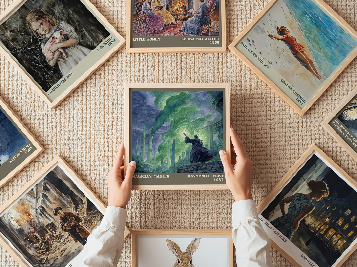 Magician: Master literary print on bookshelf – Raymond E. Feist fan gift