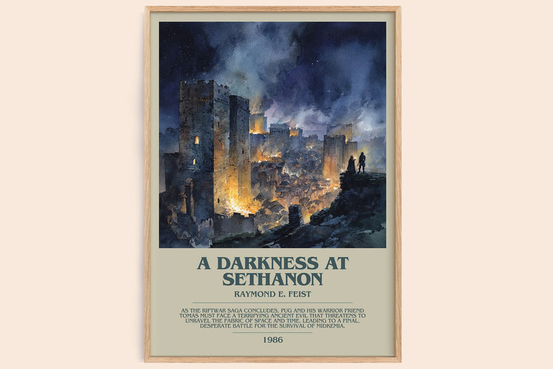 A Darkness at Sethanon bookish book poster by Raymond E. Feist – framed literary art print