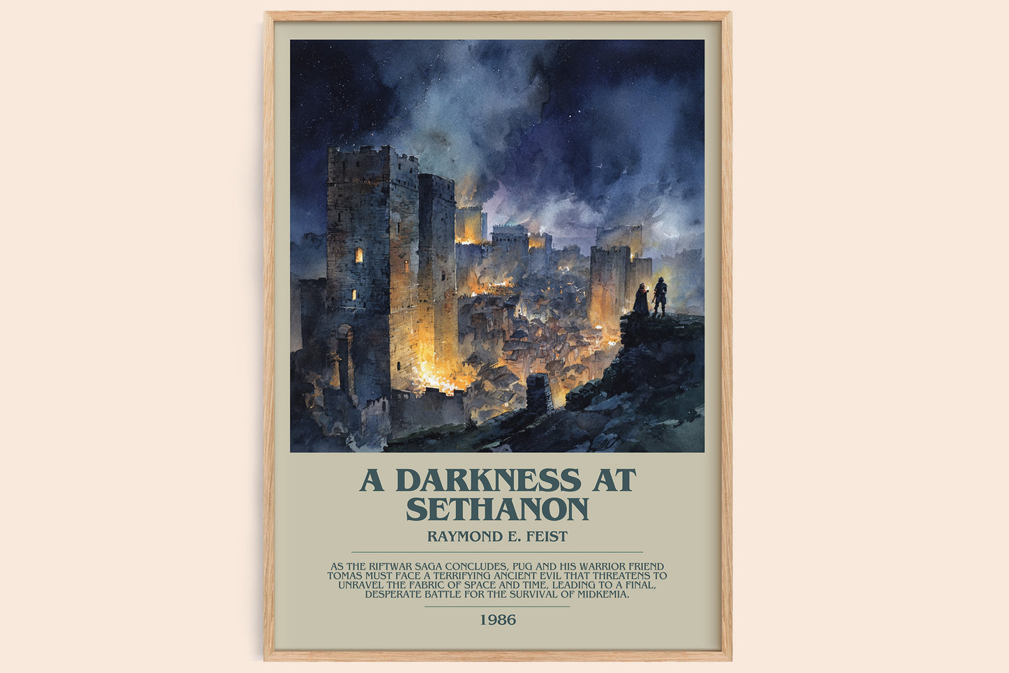 A Darkness at Sethanon bookish book poster by Raymond E. Feist – framed literary art print