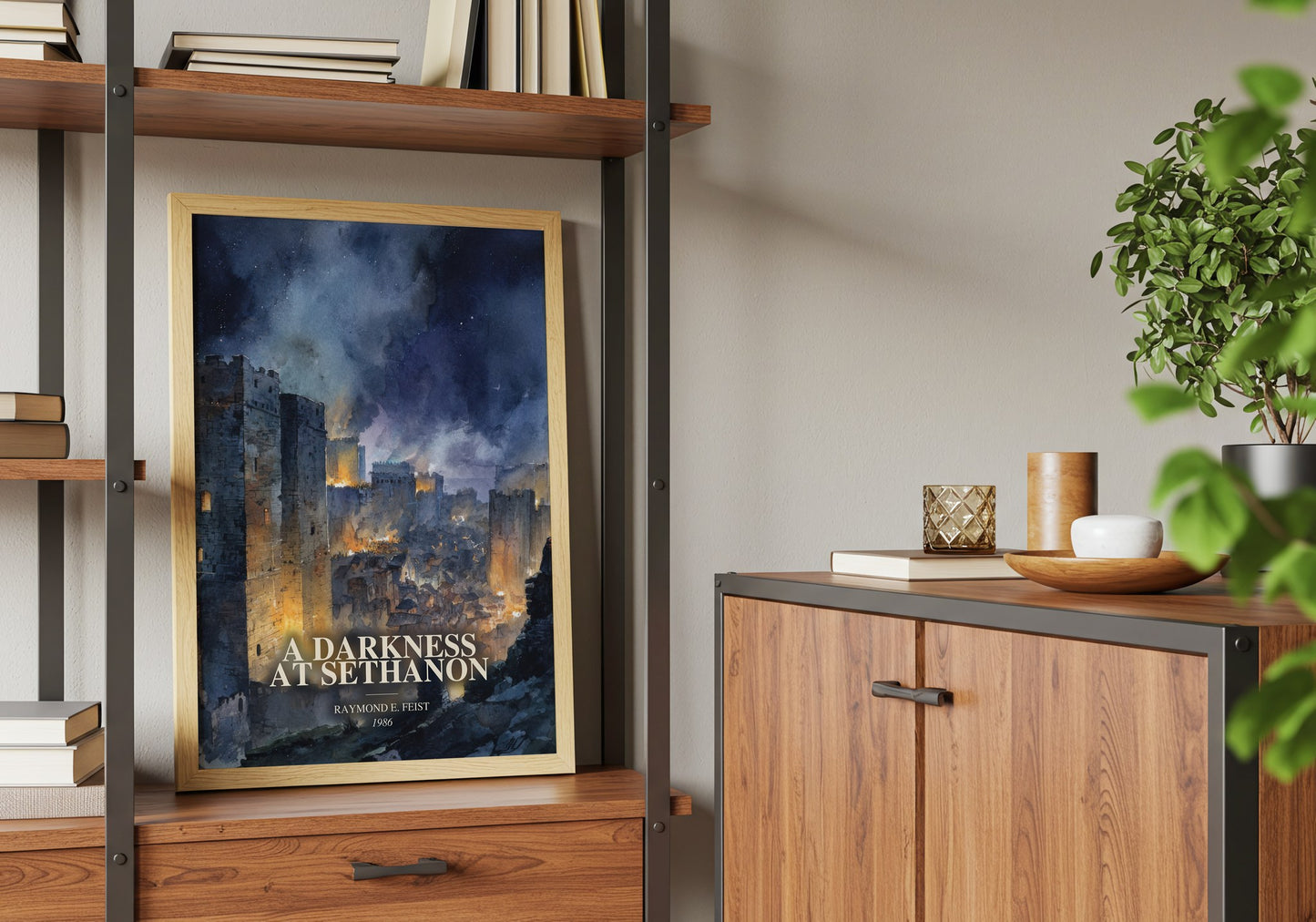 A Darkness At Sethanon book watercolour illustration paper finish options – matte satin gloss