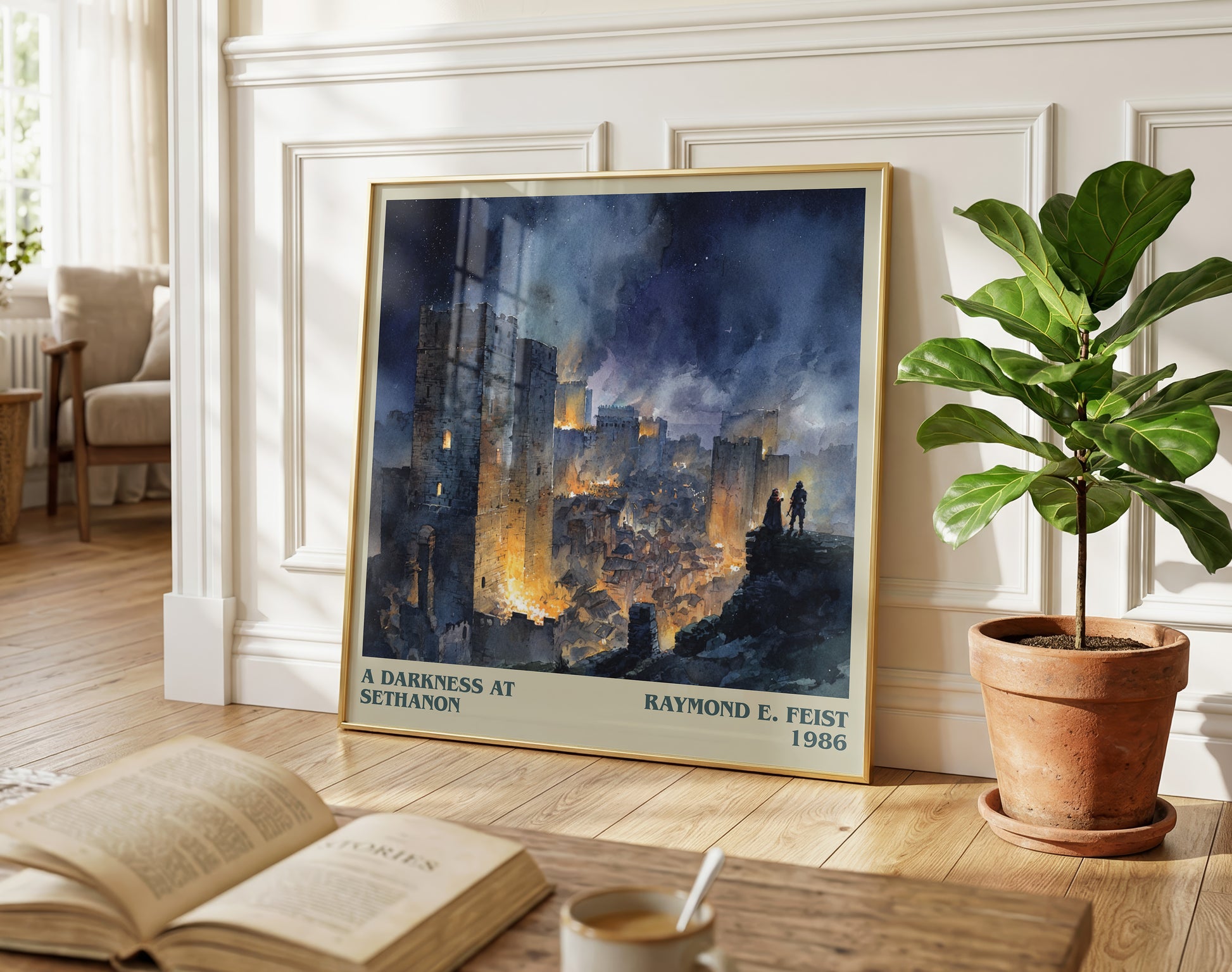 A Darkness at Sethanon literary poster paired in gallery wall – literary art prints