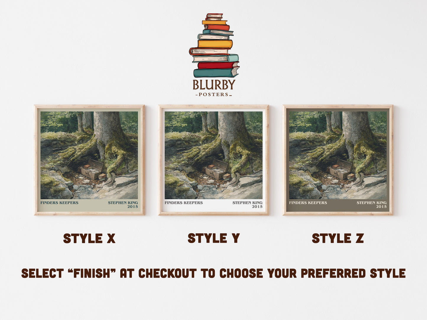 Finders Keepers literary art print colour and style options – Stephen King book art