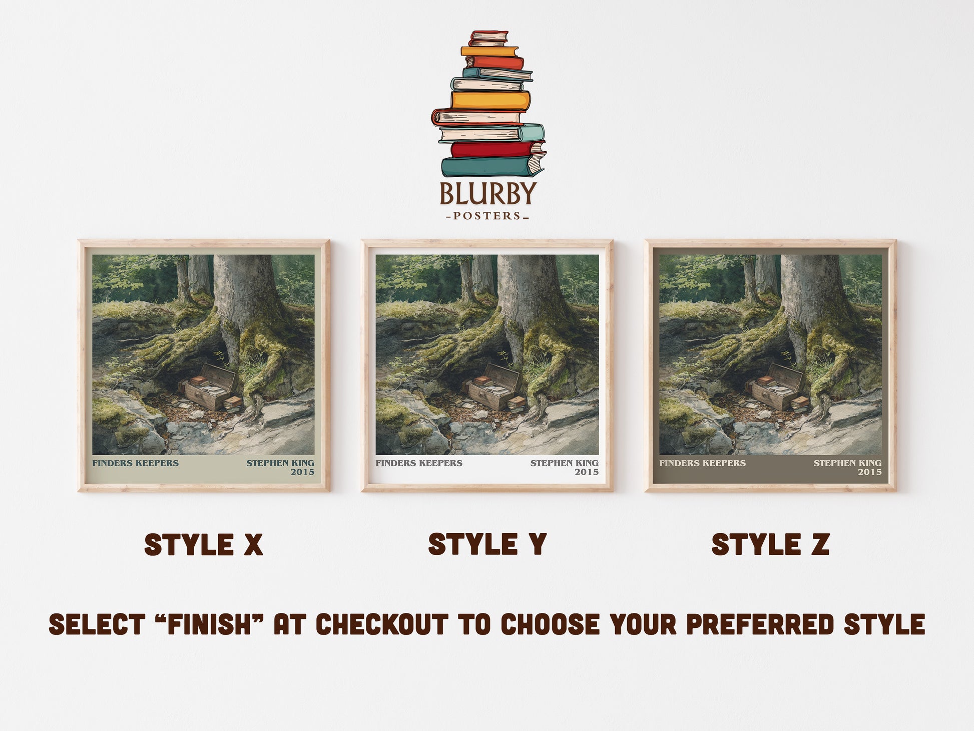 Finders Keepers literary art print colour and style options – Stephen King book art