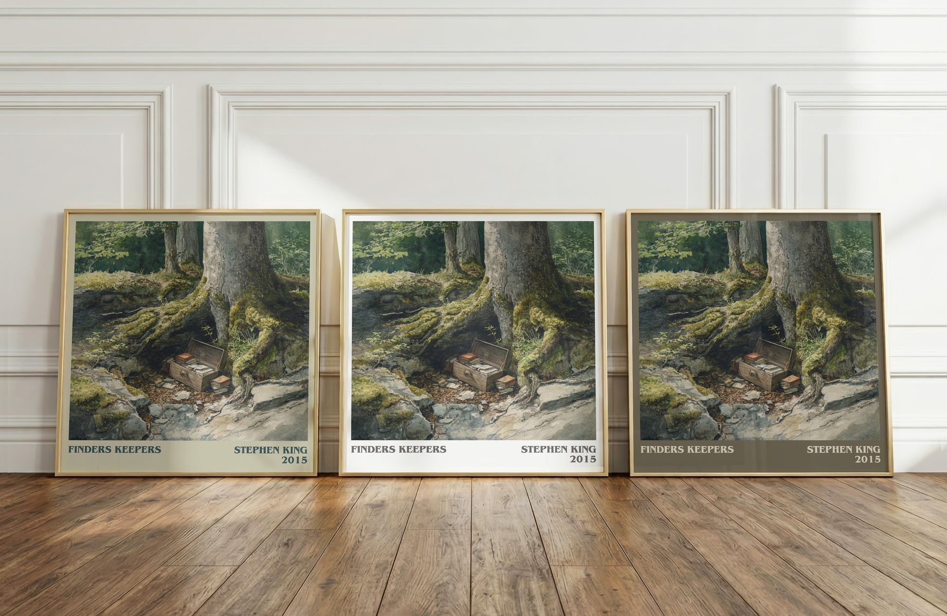 Finders Keepers literary print framed by window – literary home decor