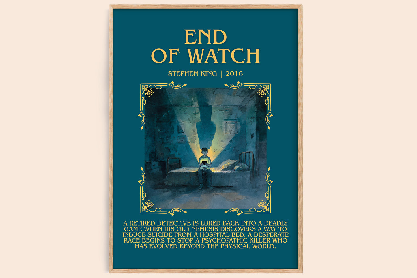 End of Watch minimalist book poster by Stephen King – framed literary art print