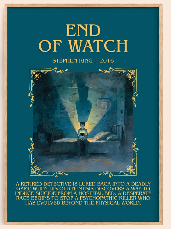 End of Watch minimalist book poster by Stephen King – framed literary art print