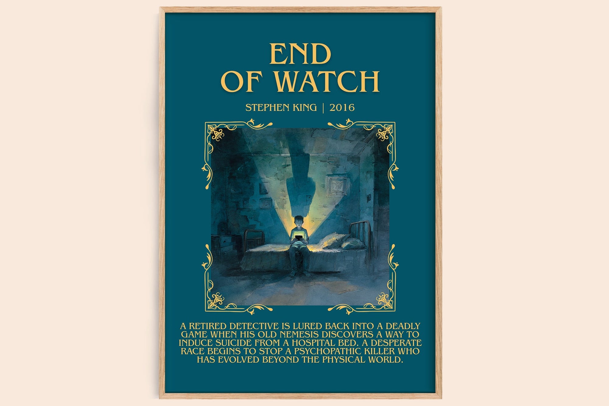 End of Watch minimalist book poster by Stephen King – framed literary art print