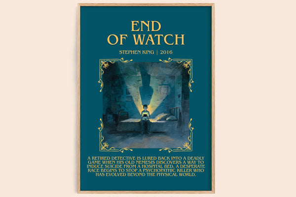 End of Watch minimalist book poster by Stephen King – framed literary art print