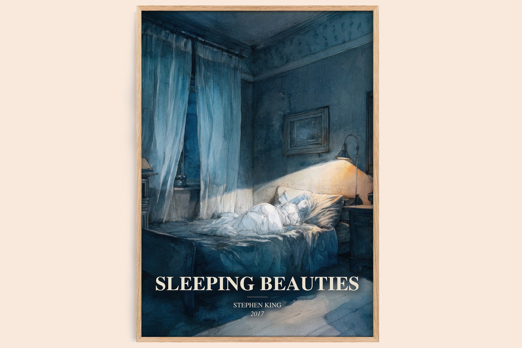Sleeping Beauties watercolour book poster by Stephen King – framed literary art print