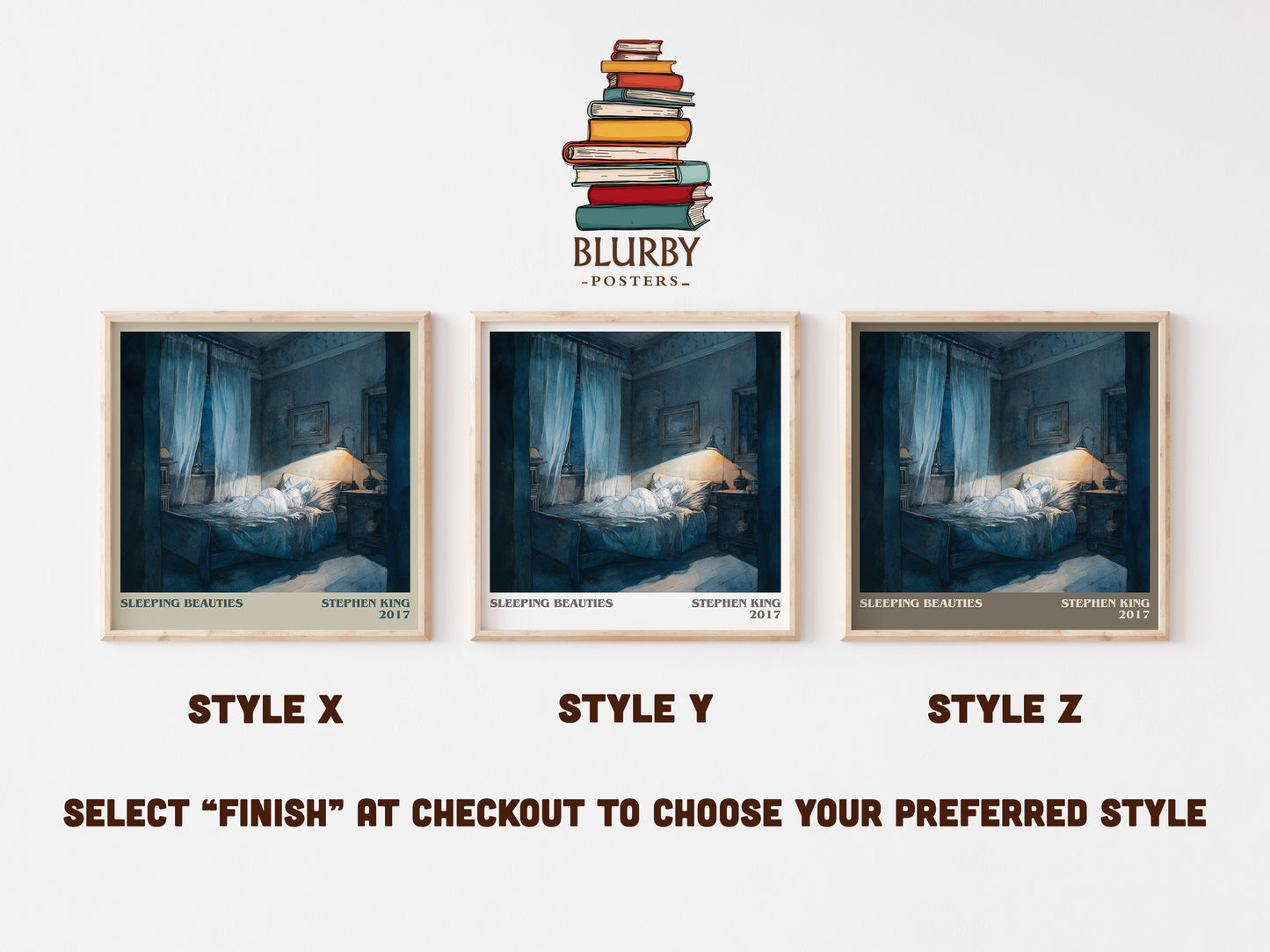Sleeping Beauties literary art print colour and style options – Stephen King book art
