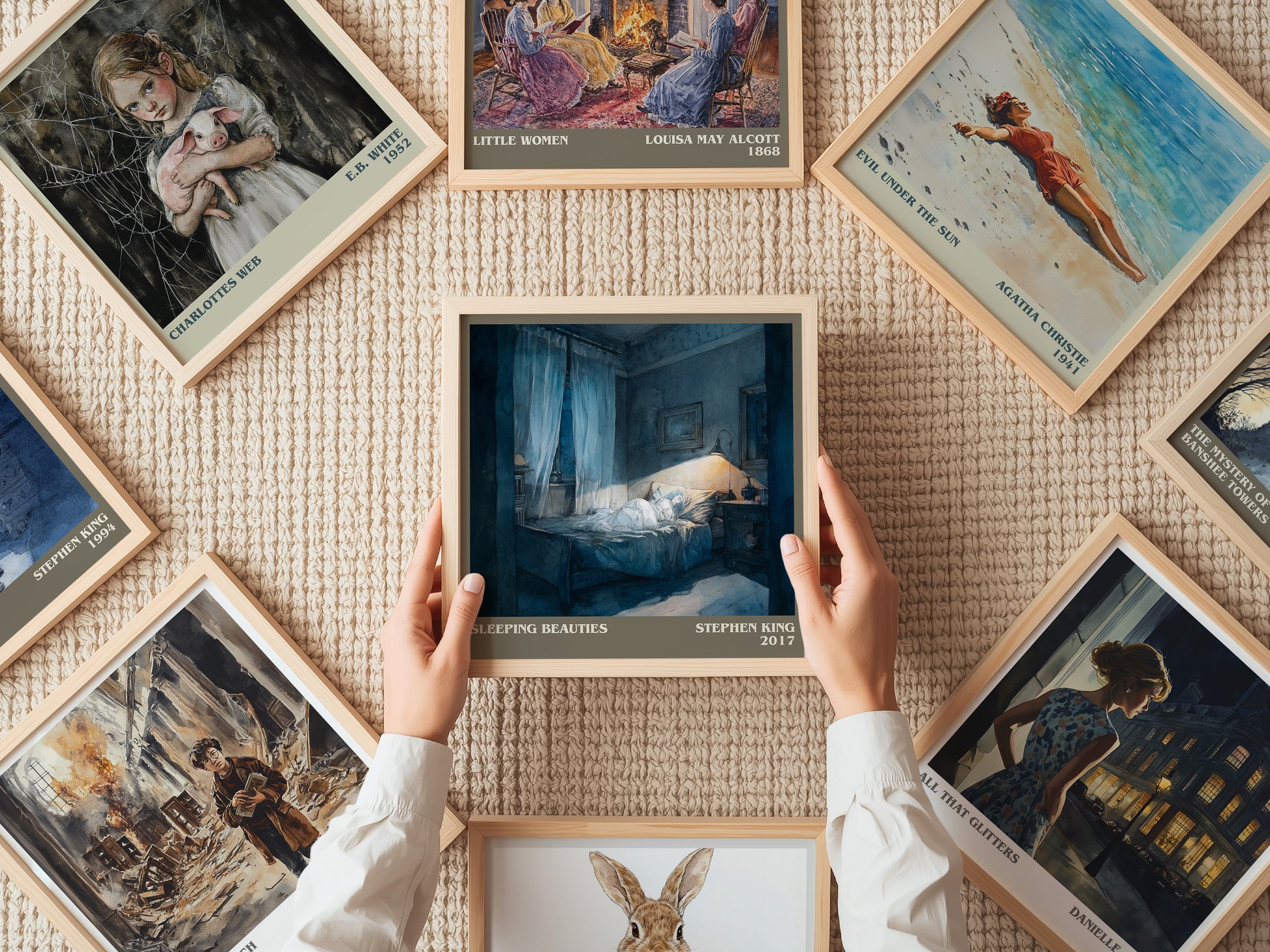 Sleeping Beauties literary book poster framed on wall – horror wall art