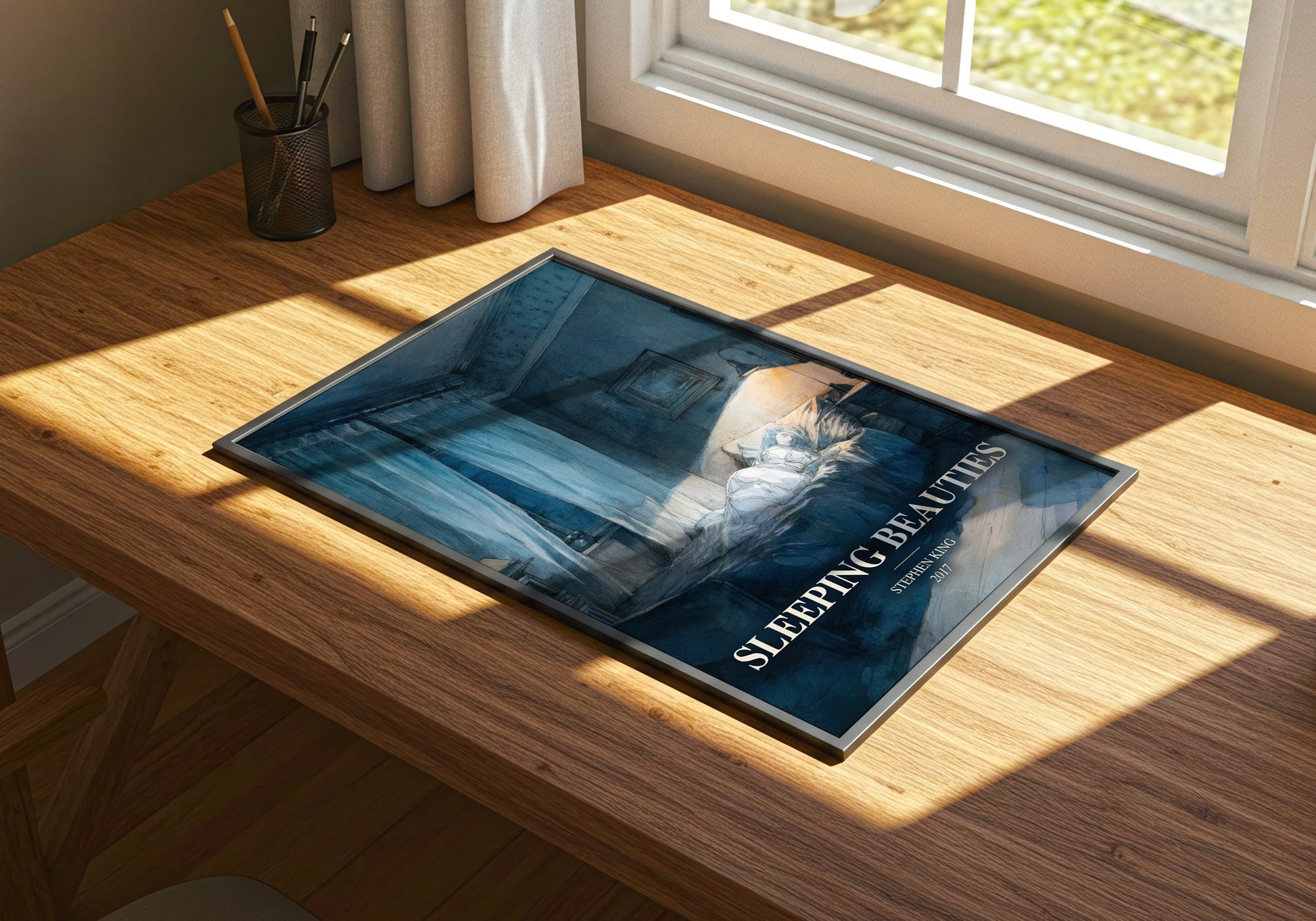 Sleeping Beauties watercolour book poster framed on wall – horror wall art