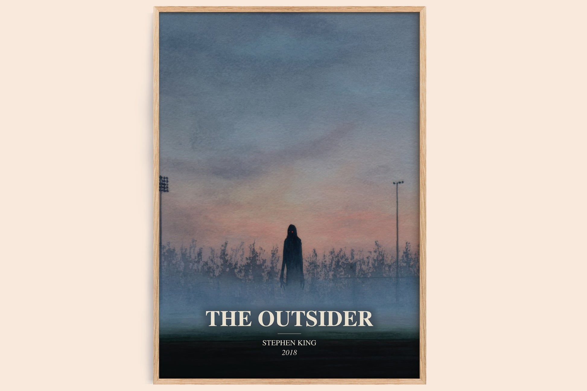 The Outsider watercolour book poster by Stephen King – framed literary art print