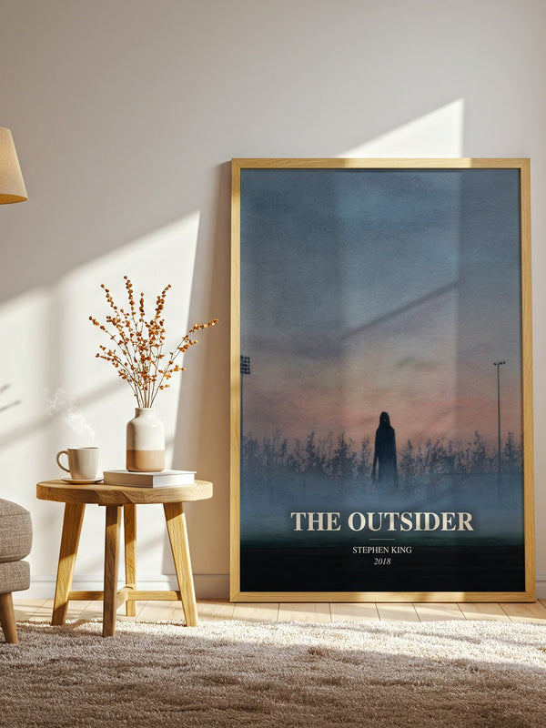 The Outsider watercolour print in frame leaning in hallway – horror wall art