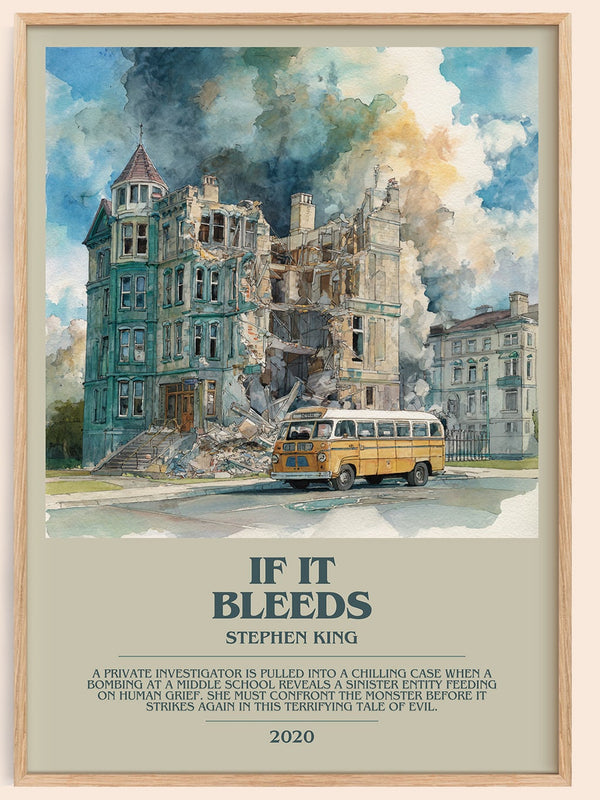 If It Bleeds bookish book poster by Stephen King – framed literary art print