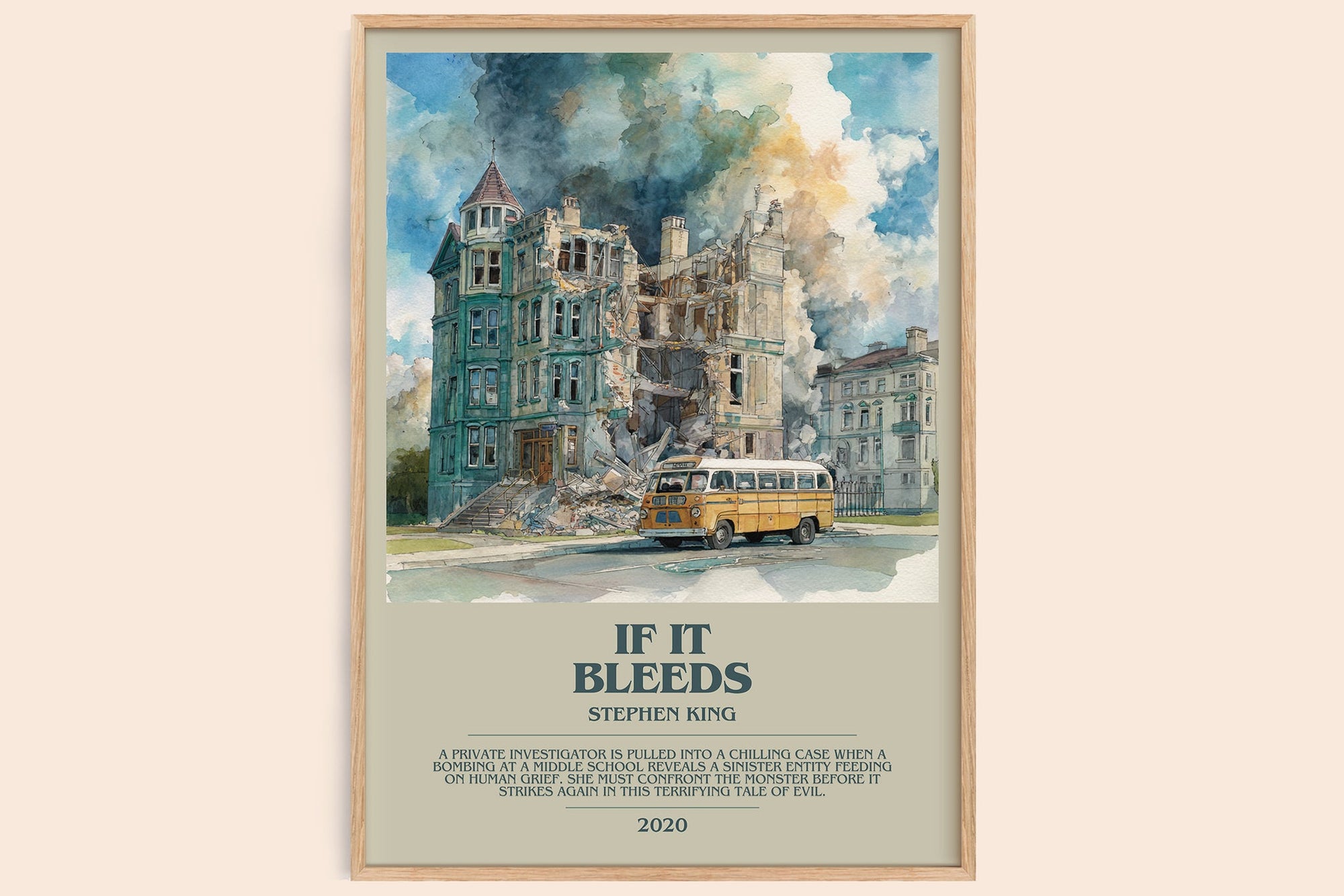If It Bleeds bookish book poster by Stephen King – framed literary art print