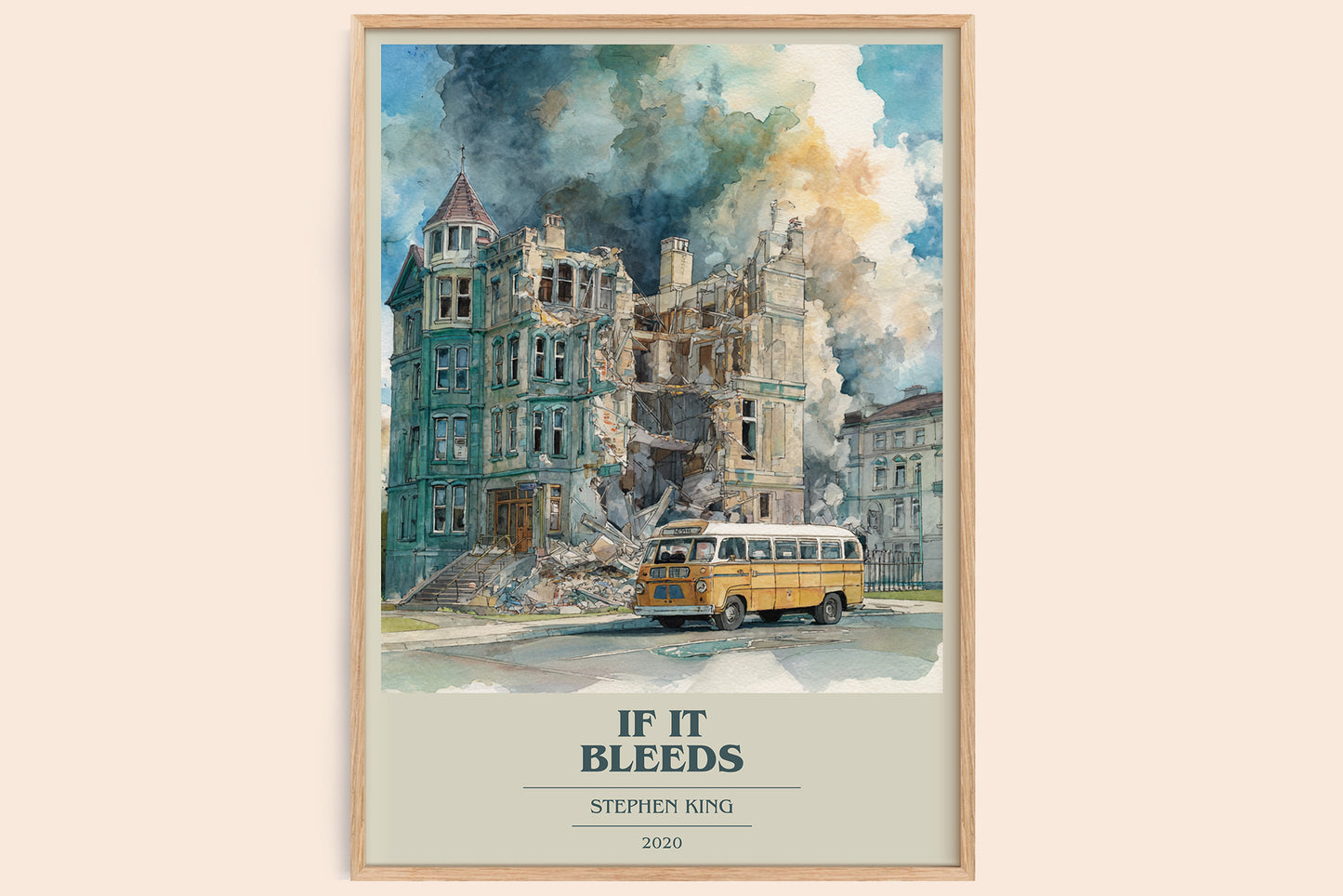 If It Bleeds book cover book poster by Stephen King – framed literary art print