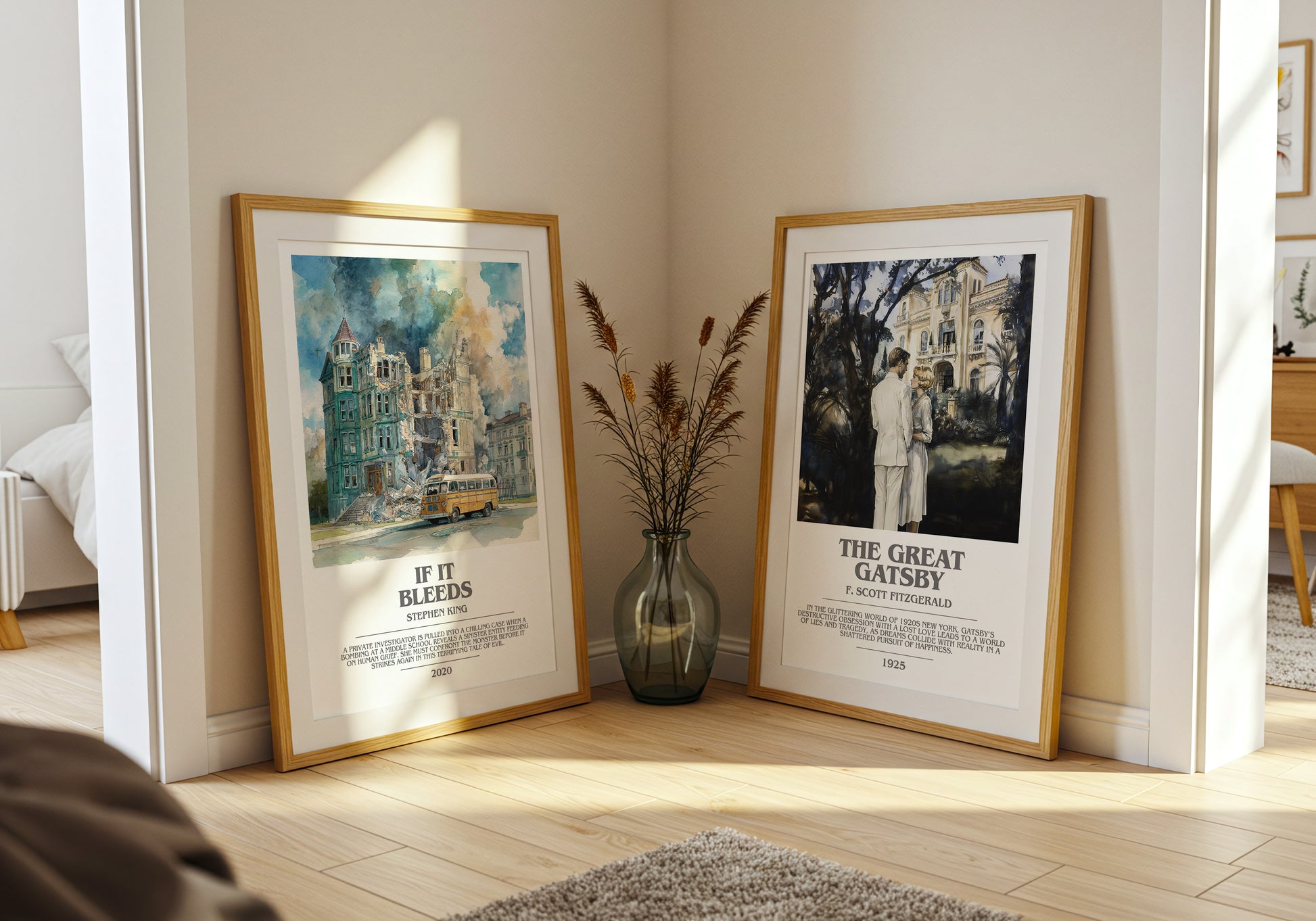 If It Bleeds bookish book poster framed on wall – horror wall art