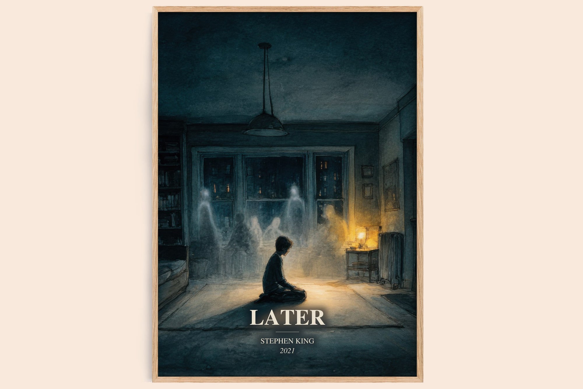 Later watercolour book poster by Stephen King – framed literary art print