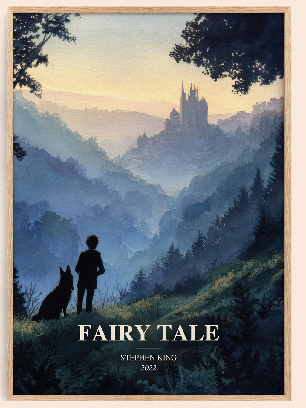 Fairy Tale watercolour book poster by Stephen King – framed literary art print