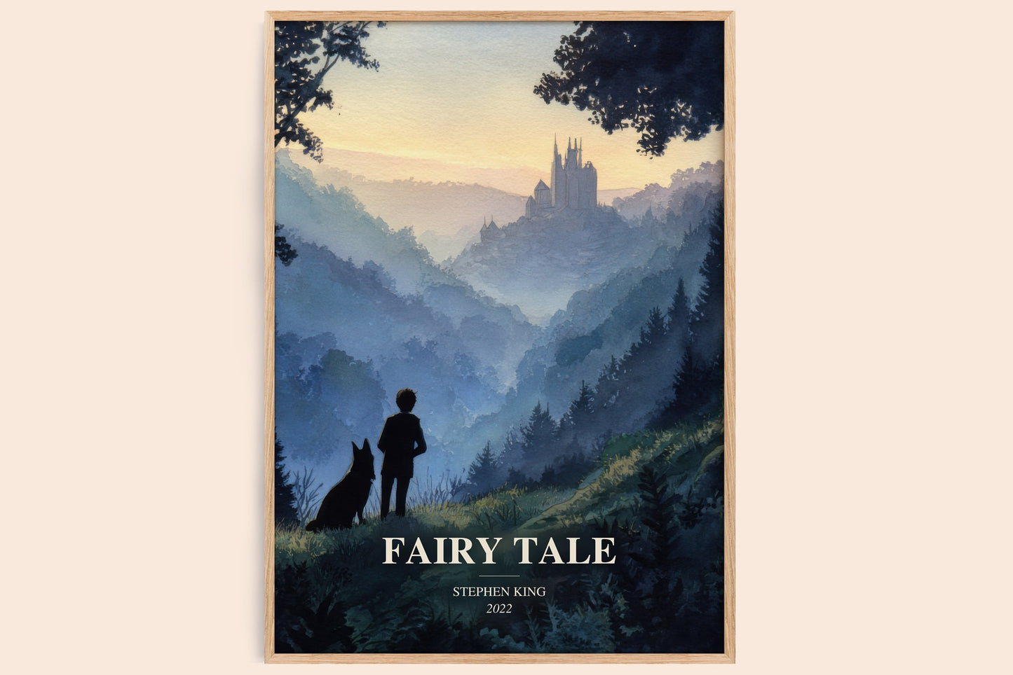Fairy Tale watercolour book poster by Stephen King – framed literary art print